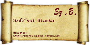 Szávai Bianka névjegykártya